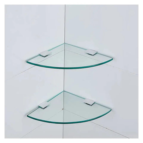 Corner glass shelves supported by Zinc Alloy Cabinet Shelf Clips 16 Pack Glass Clamp Holders And Wood Shelf Support Brackets
