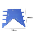 2 In 1 Aluminum Step Depth Gauge For Router And Table Saw Pro Grade Adjustable Cutting Height, blue, with measurements.