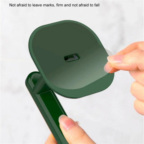 L Shape Wall Mount Coat Hooks Multi Purpose Heavy Duty No Drill Suction Hanger for Coats Hats and Keys showing green suction base.