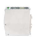 Industrial Power Supply NDR 120 24V 5A 120W Rail Mount Ready, AC Input 100 240V, Built For Heavy Duty Industrial Use and Stable Output That Keeps Your Rigs Running Smooth, silver metal rail-mount unit
