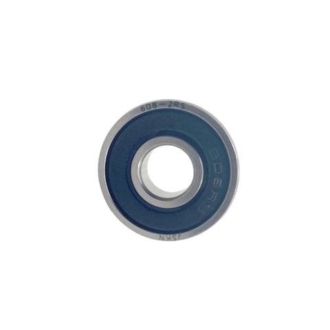 20-Pack 608-2RS sealed 8x22x7mm micro deep groove ball bearing front view with rubber shield for skateboards and 3D printers.