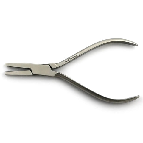 V Stop Dental Plier For Orthodontic Archwire Forming Loop Notch V Bend Tool For Braces Stainless Steel Autoclavable 14.5cm Side View