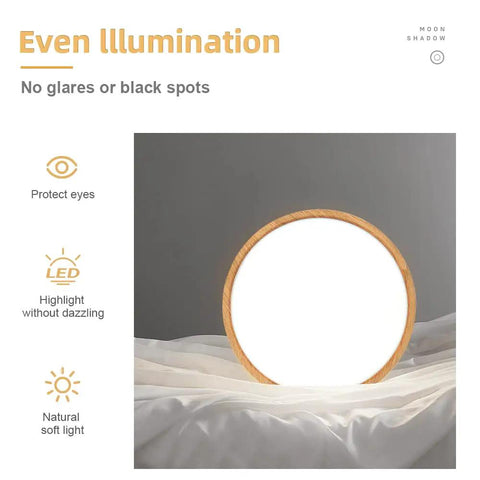 12 Inch LED Flush Mount Ceiling Light Fixture Slim Low Profile Round Lamp Matte ABS 5000K Daylight White on fabric
