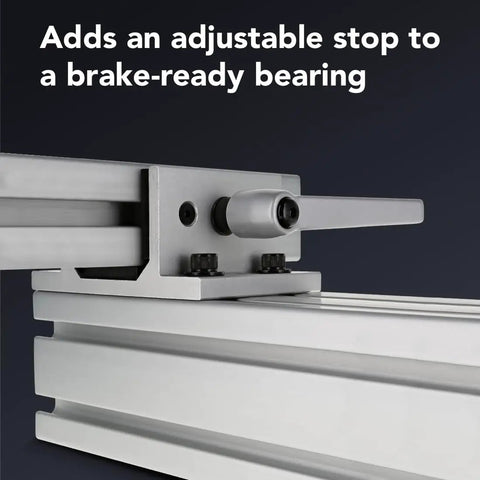 Gray L Handle Linear Bearing Brake Kit With Adjustable Stop For 40 Series 80 20 Ready Bearings Semi Permanent Positioning