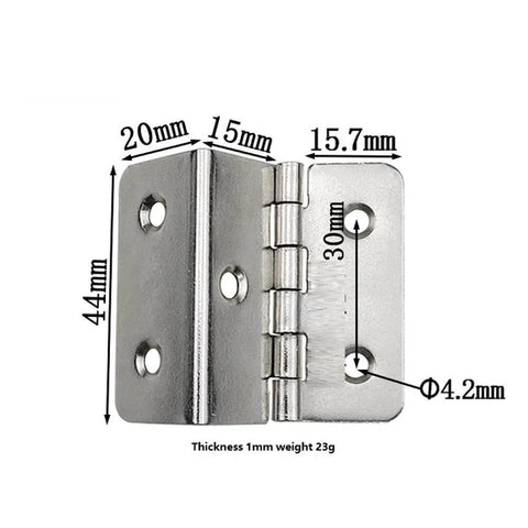 Antique Bronze Iron Door Hinges Set For Wood Doors 15mm plate, showing dimensions and details for right angle corner installation.