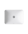 Roomy Rectangular Undermount Bathroom Sink With Overflow Drain Crafted From Hella Durable Vitreous China For An Easy Vanity Setup Bringing Straight Up White Finish And Really Smooth Daily Performance - top view
