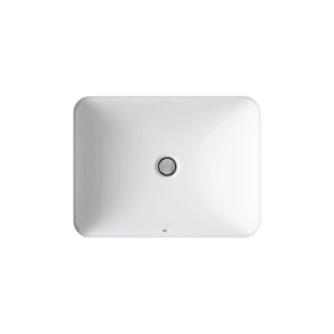Roomy Rectangular Undermount Bathroom Sink With Overflow Drain Crafted From Hella Durable Vitreous China For An Easy Vanity Setup Bringing Straight Up White Finish And Really Smooth Daily Performance - top view