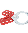 Heavy Duty Nylon Locking Deadbolt With Six Hole Labeling System, Rust Proof Construction, Red And Silver Finish, Built For Industrial Use