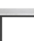 C Shaped Metal Side Table With Genuine White Marble Top For Living Room Or Home Office Space Saving End Table That Slides Under Sofa