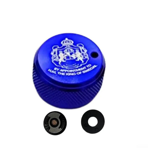 Aluminum Spool Mechanical Brake Knob For Baitcasting Reels in blue with engraving, replacement part with internal sound.