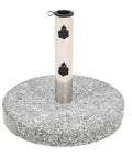 Granite Round Parasol Base 44 Lbs Heavy Duty Patio Umbrella Stand With Two Adapters Fits Most Pole Sizes For Poolside Yard Or Garden