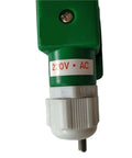Close-up of Heavy Duty AC 220V Escalator Brake Electromagnet Elevator Spare Parts in green casing, threaded white knob visible
