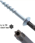 Pocket Hole Wood Screws Self Tapping Torx T20 Heavy Duty Coarse Thread 1-1/4 Inch 32mm Silver showing Torx head