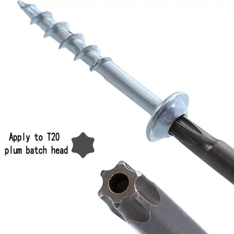 Pocket Hole Wood Screws Self Tapping Torx T20 Heavy Duty Coarse Thread 1-1/4 Inch 32mm Silver showing Torx head