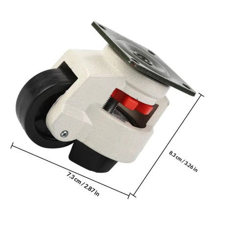 Heavy Duty Adjustable Swivel Leveling Caster Set For Workbenches And Machinery Side Mount Wheels Beefy Rugged Industrial Furniture Transport Casters 60mm Flat Base 4 Pack, 60mm nylon wheel, 7.3 x 5.8 x 8.3 cm