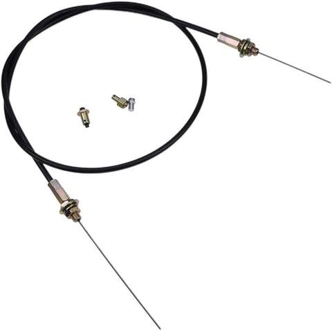 Throttle Cable Direct Replacement For Bandit And Woodchuck Wood Chippers With Black Lever 900-9901-04 shown with connectors