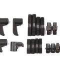 Pro Grade CNC Turning Tool Holder Platen and Clamp Kit with HL1814 HL2414 MCS625 MCT617 CTM513 CTM613 CTM617 Screws and Pins, close-up of black steel clamps and threaded fasteners