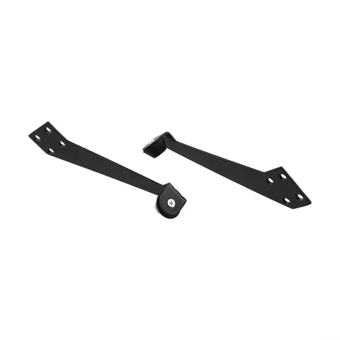 2 Pack Black Top Door Stops with 90 Degree Top Mount Limiter and Rubber Pad for Left or Right Swing Wood or Iron Doors