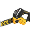 Cordless Pruning Chainsaw 20V 8 Inch For Quick Yard Trims, Lightweight One Hand Comfort Grip, DCCS623B Model in black and yellow.