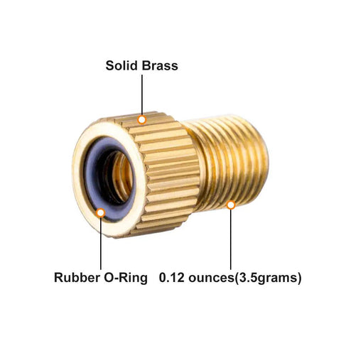 Presta To Schrader Bike Valve Adapter Brass Conversion For No Fuss Tire Inflation With A Standard Pump Or Air Compressor Leak Proof