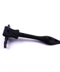 Black Wrought Iron Door Strap Hinges, 6 Inch Long, Antique Colonial Spear Tip, Heavy Duty Rust Resistant Flush Mount Hardware