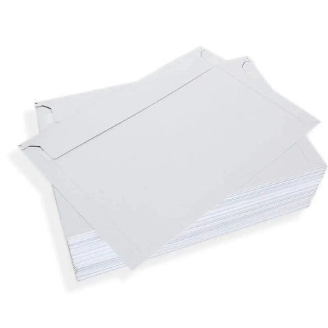 Rigid Mailers For Shipping Photos Keep It Flat With Peel And Seal Closure 323mm By 229mm White 25 Pack stacked view