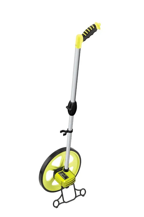 Heavy Duty 10 Inch High Visibility Measuring Wheel With Smooth Metric Counter And Easy Push Button Reset, ergonomic grip.