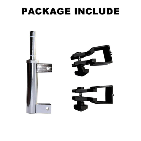 Heavy Duty 30mm Square Tube Flagpole Connector Kit With 2 Clamping Brackets And 1 Pivot Shaft For Outdoor Camping Flagpoles And Canopy Frames Durable Metal Construction For Quick Secure Fit