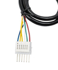 Wiring harness for 110V high torque gear motor with multiple colored wires and connector, suitable for industrial machinery automation.