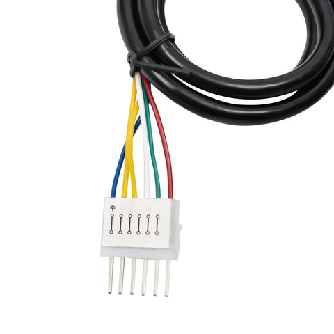 Wiring harness for 110V high torque gear motor with multiple colored wires and connector, suitable for industrial machinery automation.