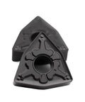 Super Hard Indexable Carbide Lathe Inserts 10 Pounds WNMG080408 TM TT4125 for steel with a triangular design.