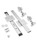 Heavy Duty Side Mounted Ball Bearing Drawer Slides Silent Easy Glide Telescopic Folding Cabinet Insert With Full Extension Roomy Access Cold Rolled Steel Built Tough For Daily Grind At Twenty Inches, includes mounting hardware.