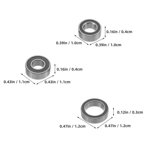 16 Pieces High Strength Steel Instrumentation Ball Bearing Kit For RC Car Deep Groove Bearings For Easy Install Built To Last Low Friction Precise Control Durable Performance, assorted sizes