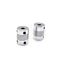 Heavy-Duty Aluminum Flexible Shaft Coupling For 3D Printing, 5mm To 5mm Bore, 19mm Outer Diameter, 25mm Length, Anodized High-Strength Alloy