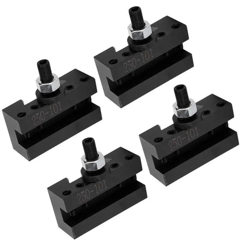 4PC Quick Change Boring Tool Set With High Carbon Steel CNC Fixture Clamps for Accurate Machining displayed from multiple angles.