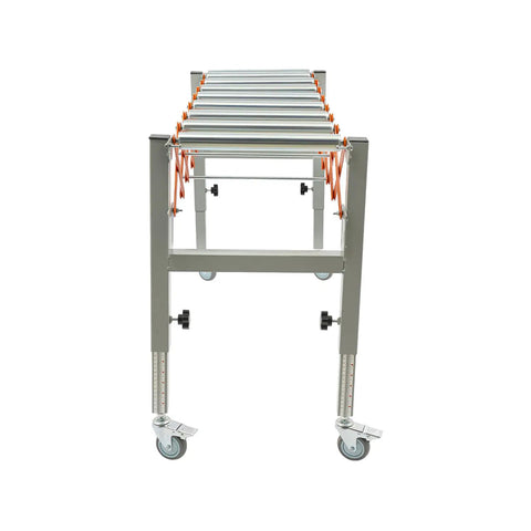 Heavy Duty Adjustable Conveyor Rollers Stand Expandable 18 To 51 Inch Table Saw Outfeed Roller For Woodworking With Locking Casters portable cart with rollers.