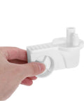 4 Pack Plastic Oscillating Fan Motor Brackets For Electric Fans, Beefed Up Heavy Duty Stable Cooling Equipment Accessories For Warehouse Ventilation, Quiet Vibration Reducing Fan Head Support Mounts, white plastic bracket held in hand
