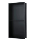 Matte Black Shower Niche Shelf 12 X 24 Inches, Ultra Thin 3mm Shelf, 304 Stainless Steel Construction, front view