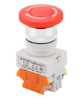 Emergency Stop Button Self Locking Mushroom Push Button Switch 22mm Mount Insulated Design for Industrial Machinery