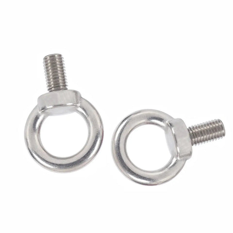 4 Pack 316 Stainless Steel Lifting Ring Eyebolts M6 Threaded Eyebolts For Swing Sets And Tie Downs Rust Resistant Heavy Duty Eyebolt Kit For Indoor Outdoor Use In Machinery Hardware, two threaded rings