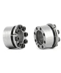 Heavy Duty Coupling Expansion Bushing Kit For Industrial Machinery Shafts Locking Device Assembly showing two metal bushings.