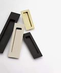 Various rectangular flush pull handles including Emtek Modern Rectangular Flush Pull Handle 1-3/4 X 4 Inches Satin Nickel Finish