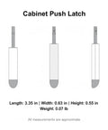 Press To Open Cabinet Latch Aluminum Alloy Push Catch For Handleless Doors And Drawers Silver Finish size details