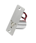 Bulletproof Waterproof Drop Bolt Deadbolt Featuring DC12V Electronic Mortise Lock with silver metal finish and wiring for access control.