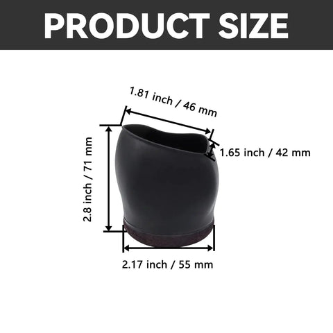 Smooth Rolling Tpe Caster Cups For Office Chairs Straight Up Floor Protectors dimensions 2.8 inch height, 2.17 inch base width.