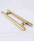 Heavy Duty Stainless Steel Glass Door Push Pull Handle For Office Hotel And Barn Sliding Doors Round Tube Grip With Polished Brushed Finish Rust Resistant And Easy To Clean Indoor Outdoor Use Available In 6 Sizes, shown at angle.