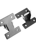 Two Pack Aluminum Mounting Brackets For DC12V And DC24V Heavy Duty Linear Actuator Motors showcased in black aluminum alloy with bolts visible