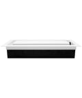 Paintable 4x10 Inch Wall Or Ceiling Vent Cover With Insert Tray Airflow Control Lever Textured White Finish side view