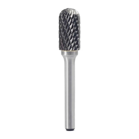 Single burr from 10 Piece Pro Grade Heavy Duty Carbide Burr Set For Die Grinder Bits With Quarter Inch Shank And Half Inch Head