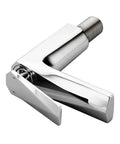 Solid Brass Bathroom Sink Faucet With Single Handle And Single Hole Design, Chrome Finish, Includes Supply Hose, side view
